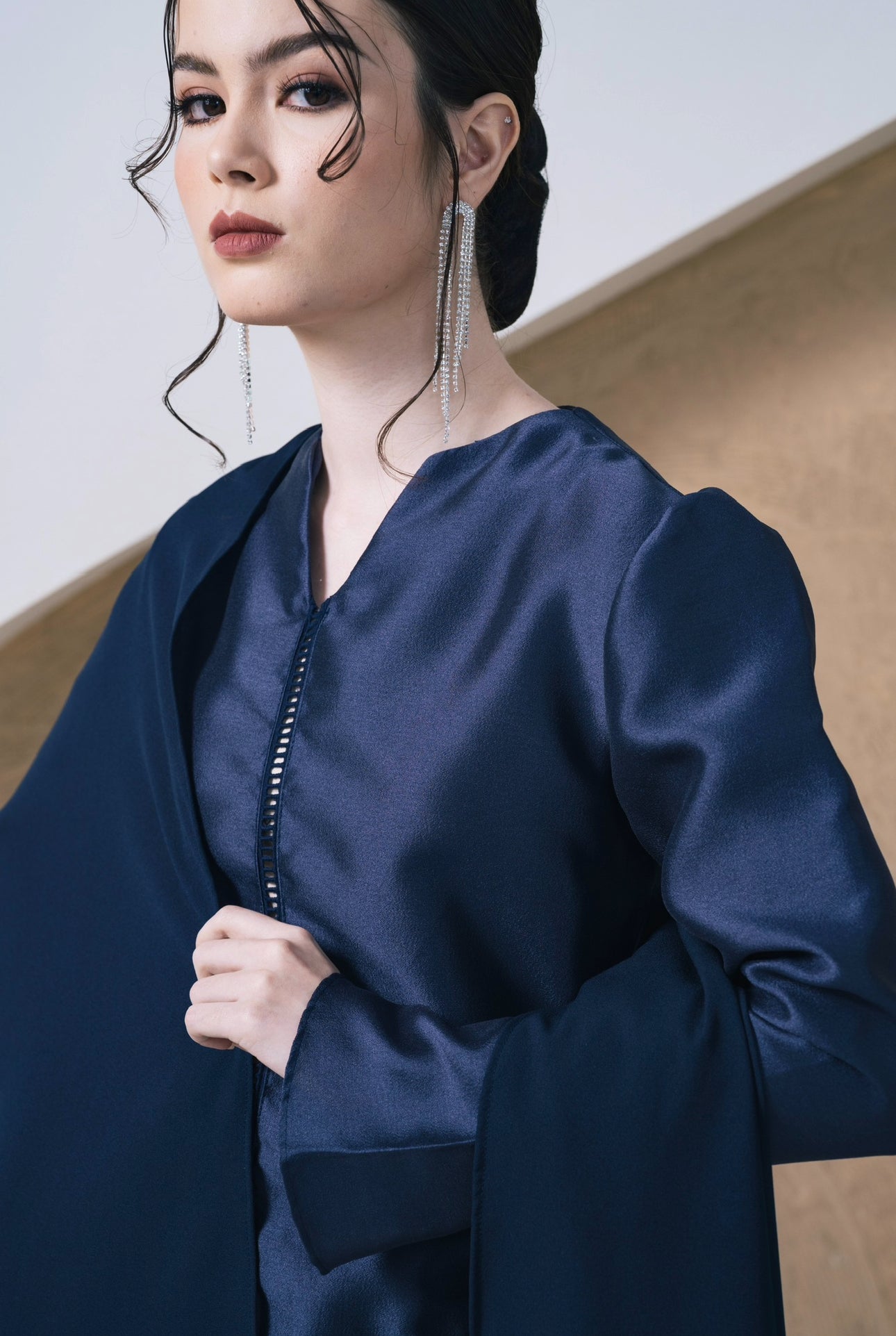 Alaia Dress & Shawl Set - Midnight