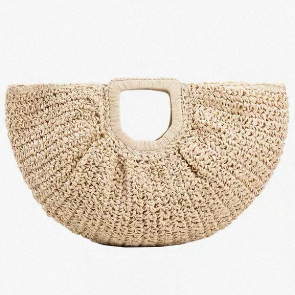 LUNAIRE STRAW BAG - CRÉME