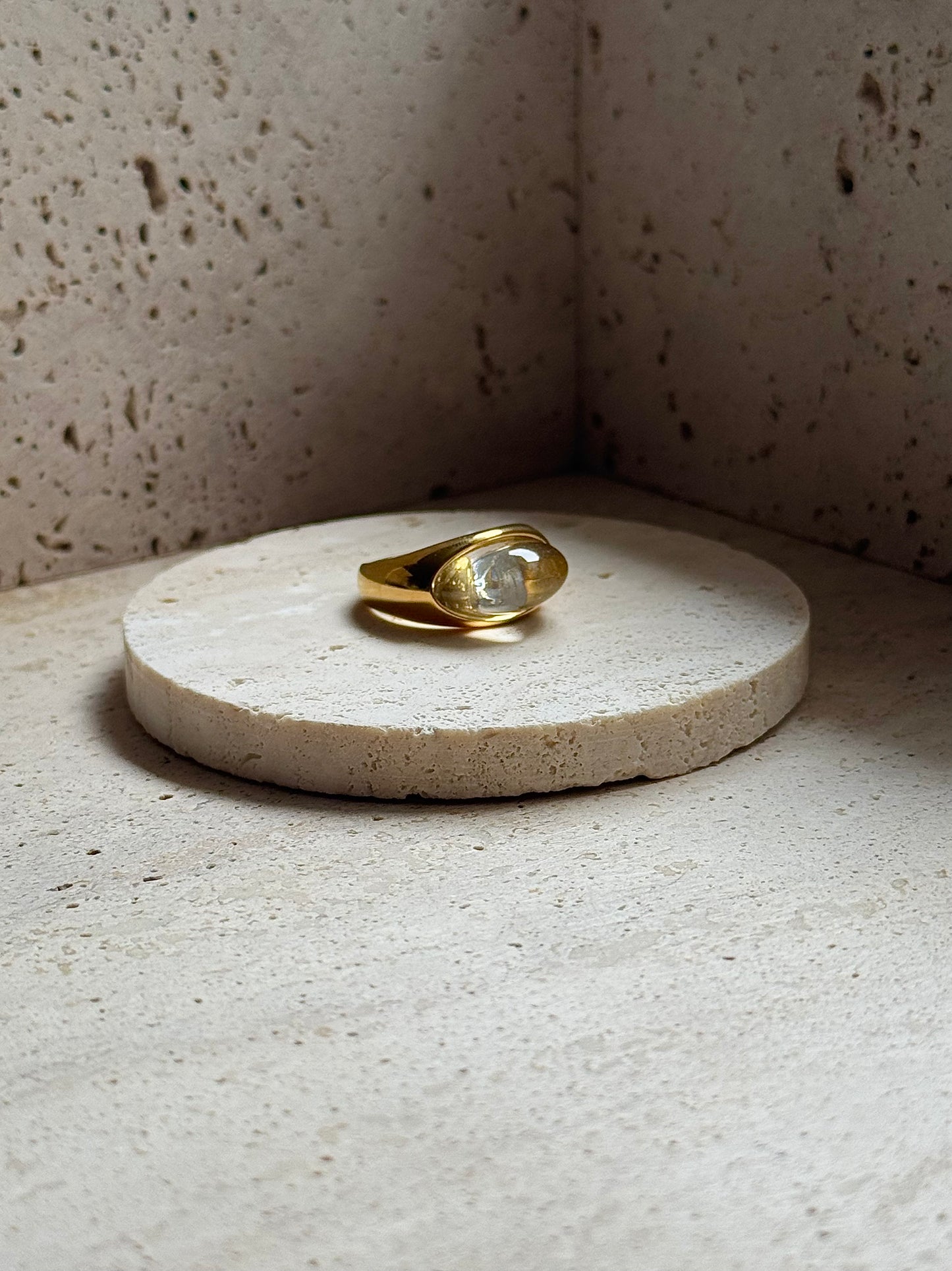 CLEAR DOME RING - GOLD