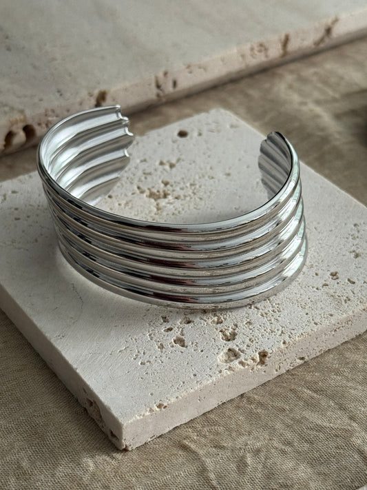 Ripple Line Cuff - Silver