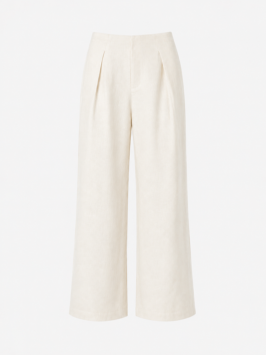 ELIO PLEATED TROUSERS - BLANC