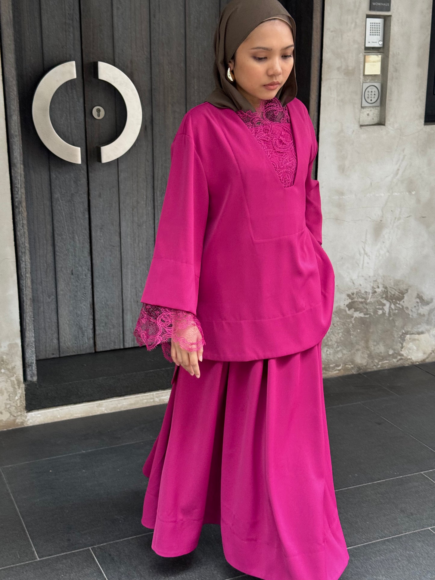 Vera Lace Skirt Set - Sangria