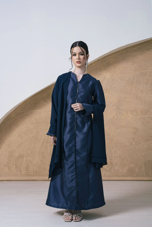 Alaia Dress & Shawl Set - Midnight