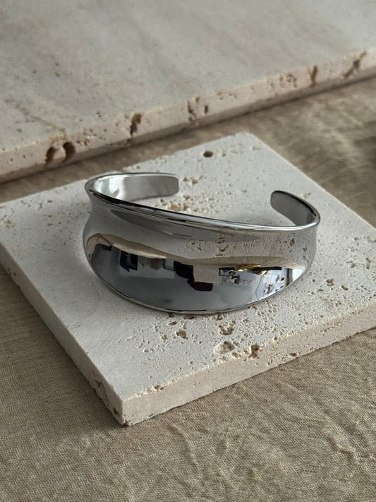 Contour Dome Cuff - Silver