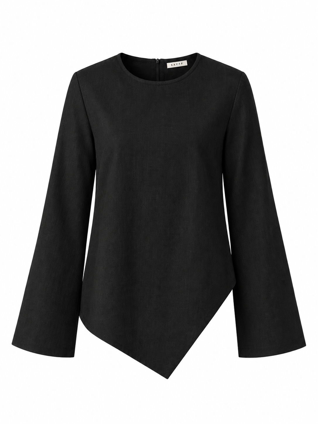 GAIA ANGLED HEM TOP - NOIR