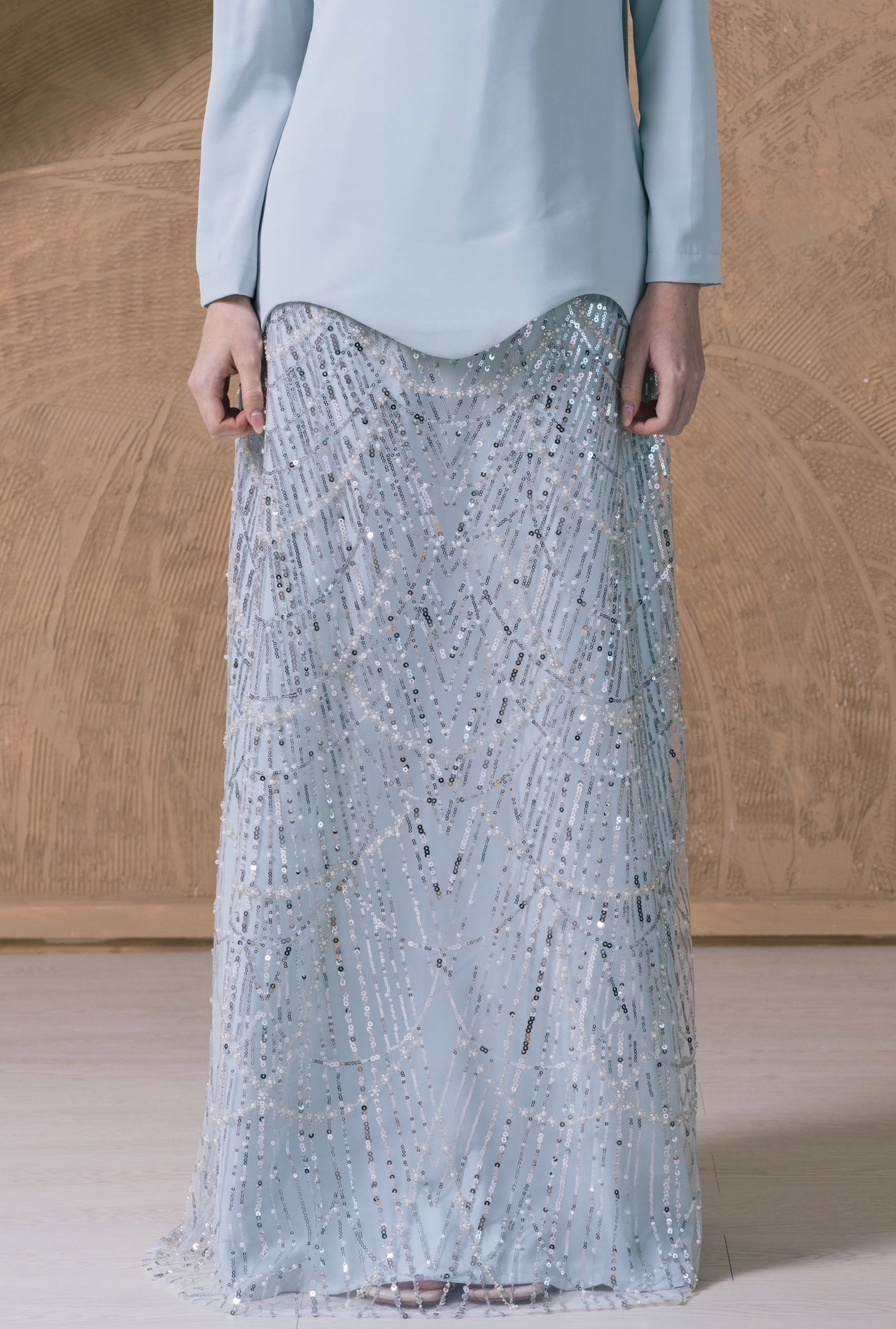 Soraya Embellished Kurung Set - Lattice
