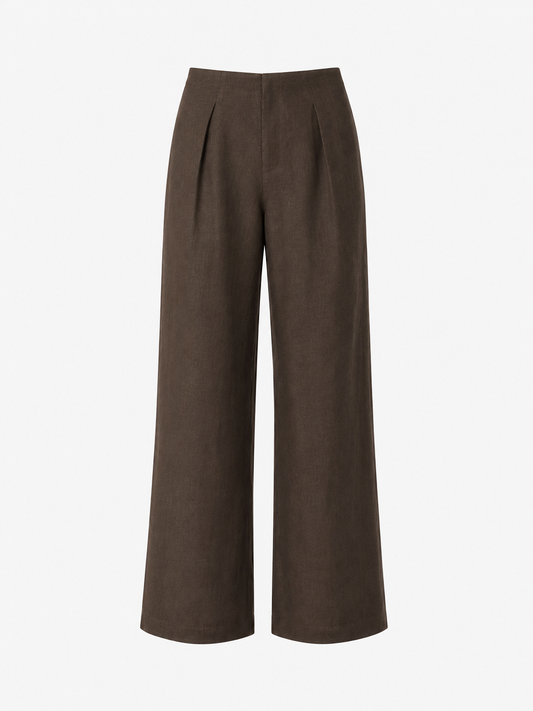 ELIO PLEATED TROUSERS - SABLE