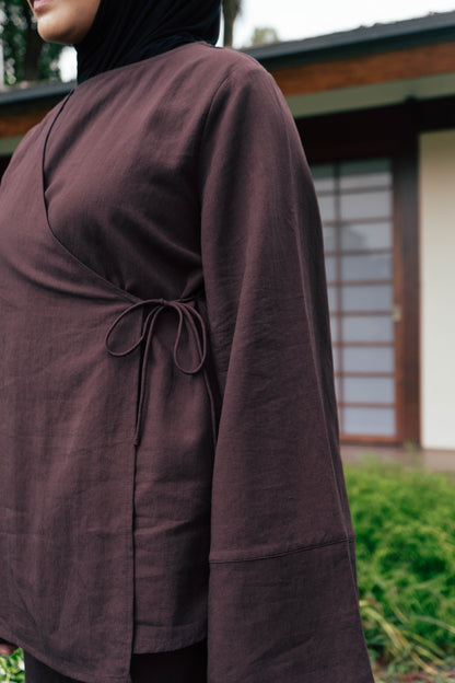 Amara Kimono Trouser Set - Mahogany