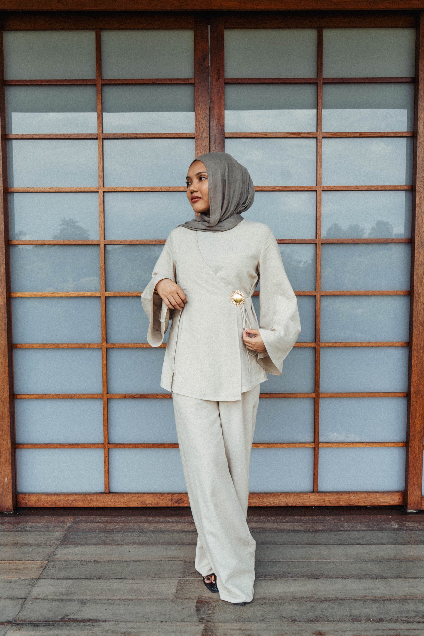Amara Kimono Trouser Set - Dune