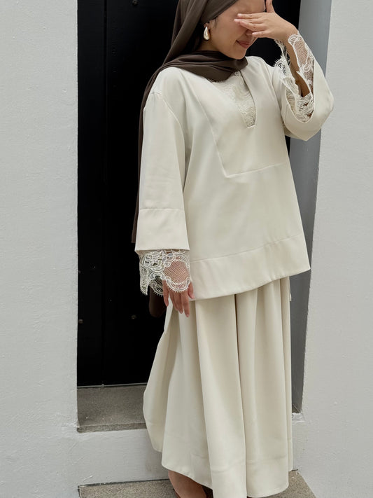 Vera Lace Skirt Set - Seashell