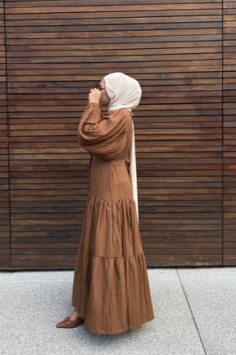 Wilcox Tiered Dress - Saddle