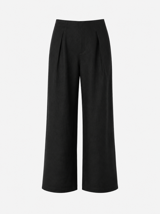 ELIO PLEATED TROUSERS - NOIR