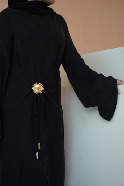 Soleia Tie Waist Dress - Raven