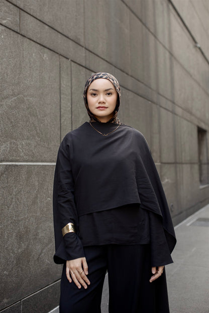 MARLOWE DRAPE TOP - NOIR