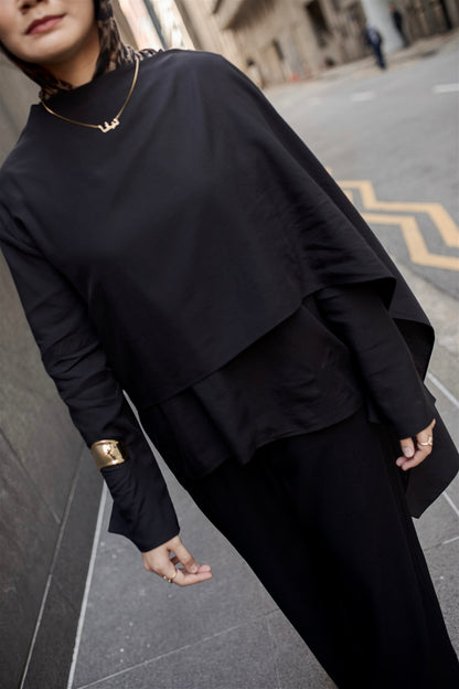 MARLOWE DRAPE TOP - NOIR