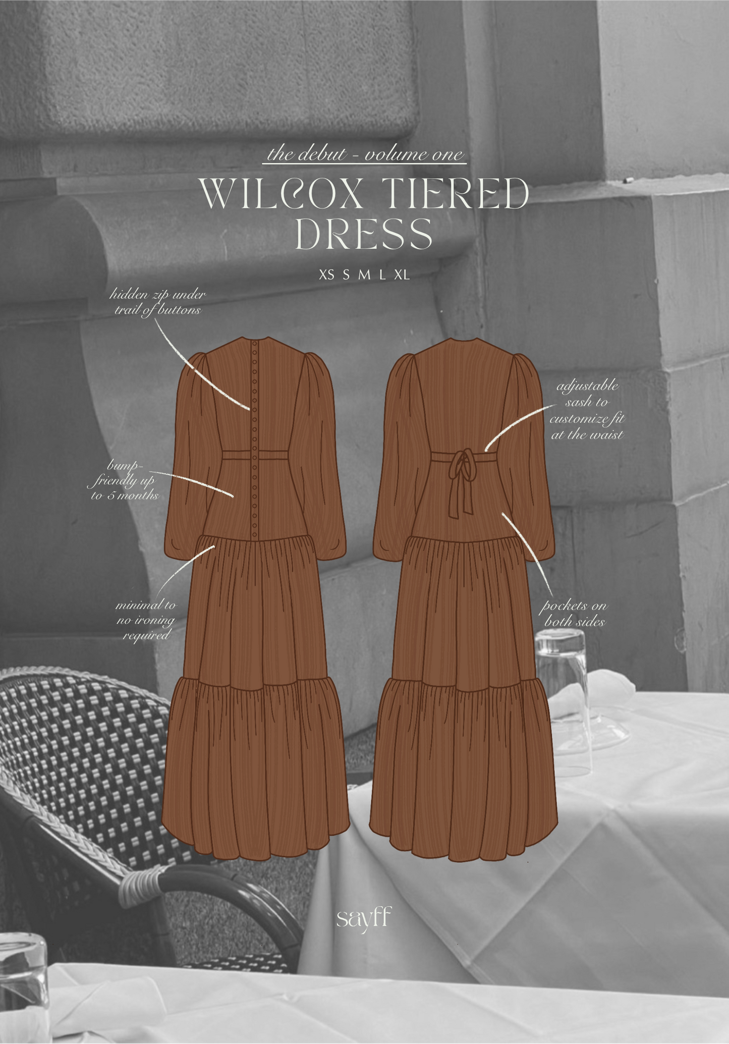 Wilcox Tiered Dress - Saddle