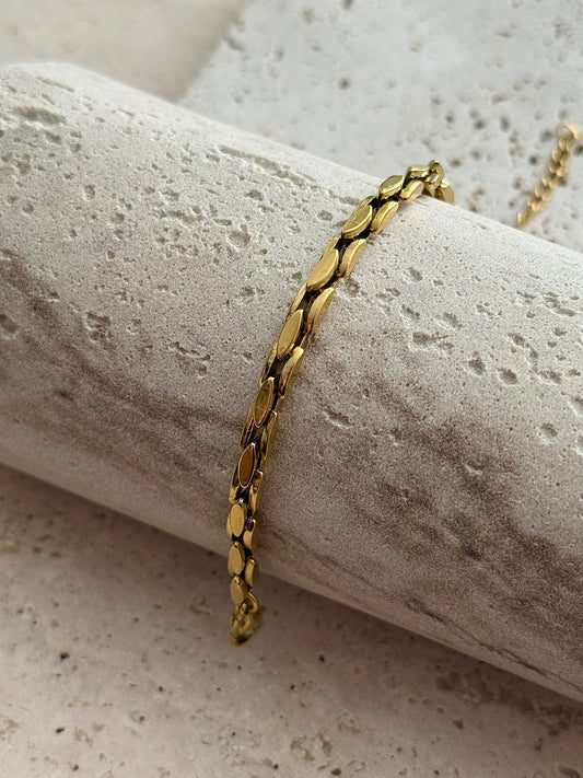 SLITHER LINK CHAIN BRACELET - GOLD