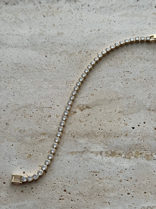 DISC ARRAY TENNIS BRACELET - GOLD