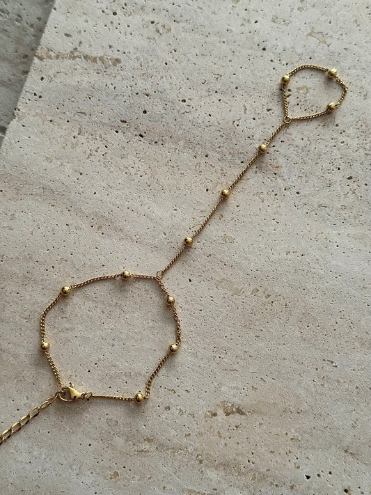 ORB HANDCHAIN BRACELET - GOLD