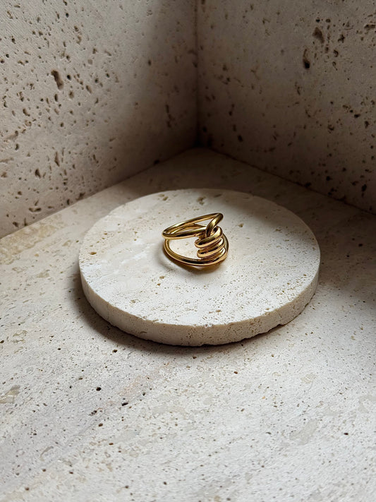 COILED WIRE RING - GOLD
