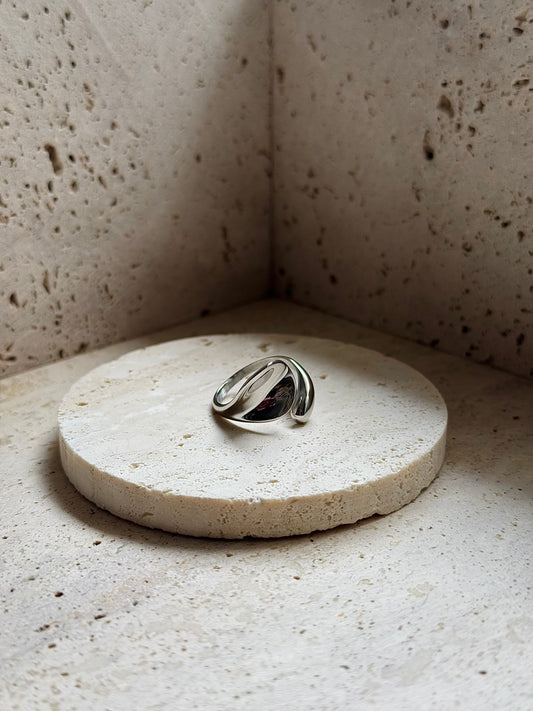 SATIN SLAB RING - SILVER