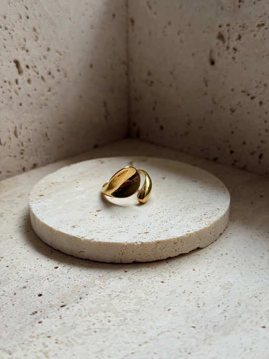 SATIN SLAB RING - GOLD