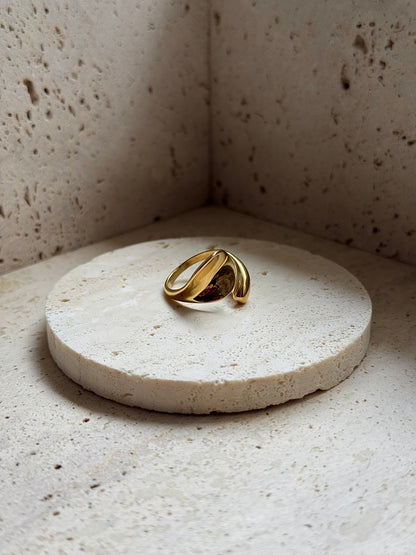 SATIN SLAB RING - GOLD