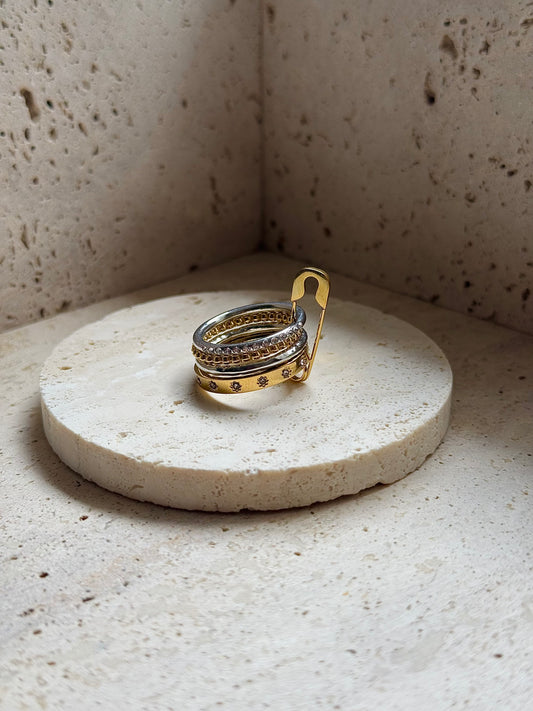PIN STACK RING - GOLD