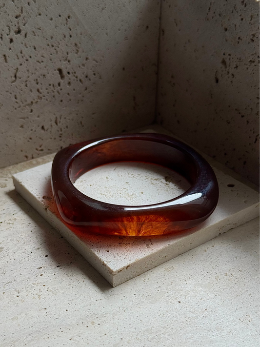 IRREGULAR RESIN BANGLE - AMBER