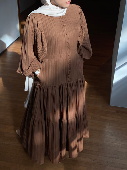 Wilcox Tiered Dress - Saddle