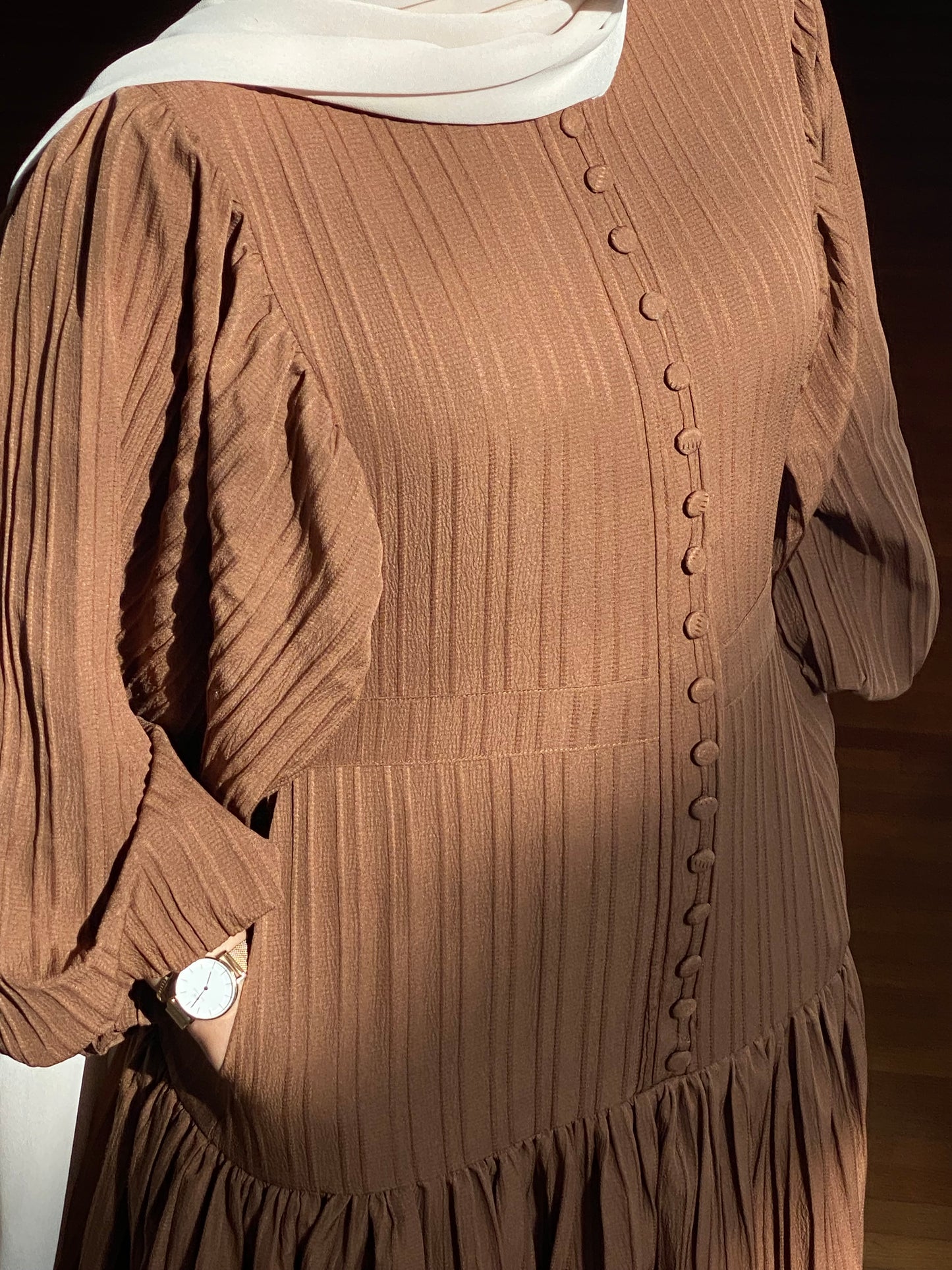 Wilcox Tiered Dress - Saddle