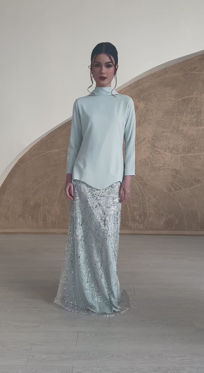 Soraya Embellished Kurung Set - Lattice